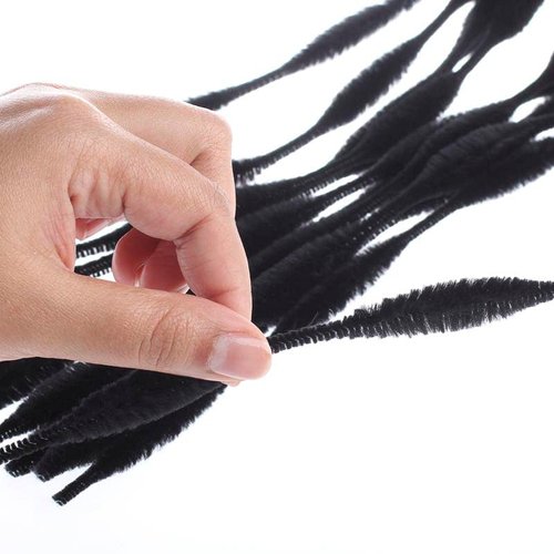Charcoal Black Bumpy Chenille Stems 72 Total (6 Bags of 12pc)