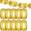Gejoy 24 Pieces Chain Balloons 16 Inch Foil 90s Balloons Hip Hop Party Decorations Jumbo Chain Link Balloons for 80s 90s Hip Hop Retro Theme Birthdays Graduations Weddings Arch Supplies (Gold)