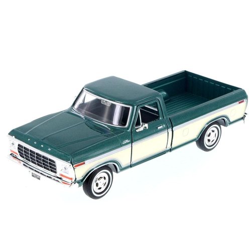 1979 F-150 Pickup Truck Green Metallic and Cream 1/24 Diecast Model Car by Motormax 79346AC-GRNCRM
