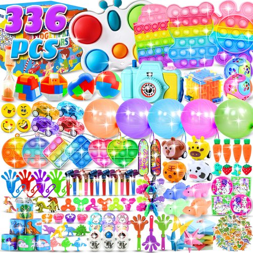 Daopai 336 pcs Party Favors for Kids 8-12, Fidget Toys Bulk,Goodie Bag Stuffers for Kids Birthday Gifts,Treasure Box Toys for Classroom Prize for Kids ,Carnival Prizes
