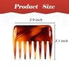Mini Wide Tooth Detangling Comb for Curly, Wavy Hair - Portable Shower and Beard Comb for Men and Women, Styling for Wet, Dry, Long Hair (Brown)