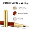 Cobee® Wooden Fountain Pens, Handcrafted Wood Fountain Pen Vintage Luxury Pen 0.5mm Fine Point Pen Business Pen Smooth Writing for Journaling Calligraphy Gift Supplies(A)