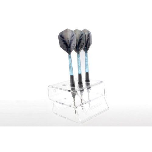 ECSEM Clear Acrylic Dart Holder/Display Stand, Holds 6 Steel/Soft Tip Darts (Dart holder wall mount & darts holder desktop)