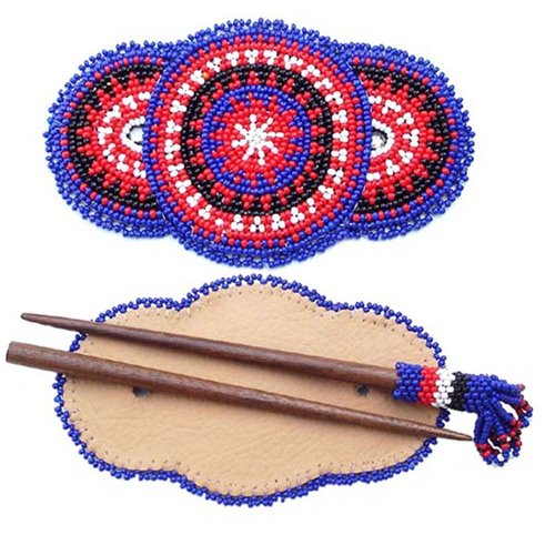 Handmade Beaded Hair Barrette/Clip for Women's, Indian Fashion Jewelery Multi Colour Beaded Hair Barrette, Native American Style Seed Beaded Clip- Z-40-SB-7