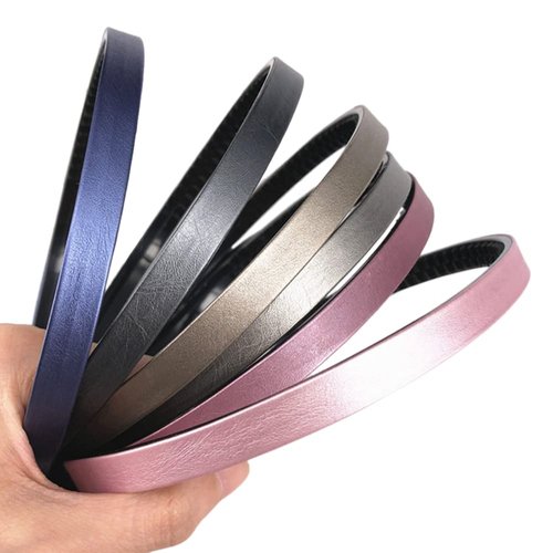Ruihfas Fashion Headbands Wide Leather Covered Hair Hoop Clasp Hairbands for Women Girls, 6pcs/pack (Glittering)