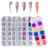 Rhinestones for Nail Art Decoration Foil Flakes Kit 5780Pcs-Tufusiur Nail Gems Crystal AB Clear Jewels Diamonds, Acrylic Nail Supplies Accessories Crafts for Halloween Christmas Gifts