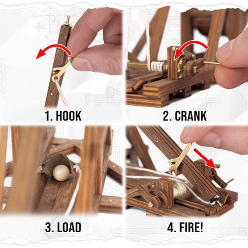 MEDIEVAL KITS Small Trebuchet Kit | Classic Series | 3D Wooden Puzzle