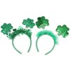 DRESBE St. Patrick's Day Headbands Green Shamrock Clover Headband Festival Costume Accessories for Women and Girls(Pack of 2) (A)