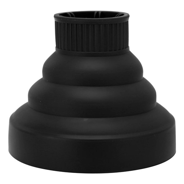 Silicone Hair Dryer Diffuser Collapsible 6 Colors Available Portable Hair Salon Tools for Home and Travel (Black)