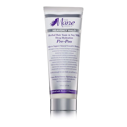 The Mane Choice Heavenly Halo Herbal Hair Tonic & Soy Milk Deep Hydration Pre Poo, Pre Shampoo for Coily, Wavy and Curly Hair, 8 Ounce