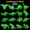 HAPTIME 16 Pcs Mini Dinosaur Figures, Small Luminous Dinosaur Toy, Glow in The Dark Dinosaur Party Favors Cake Toppers, Plastic Dino Toys for Kids Easter Basket Suffers Treasure Goody Bag