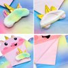 Baby Doll Sleeping Bag Toy Playset Rainbow Unicorn Doll Bedding Slumber Bed Accessories with Eye Mask Doll Unicorn Style Sleeping Bag (for 18 inch Doll)