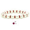 Accents Kingdom Women's Magnetic Bracelet White Tuchi Simulated Pearl Bracelet with Simulated Ruby Crystal, 7.5"