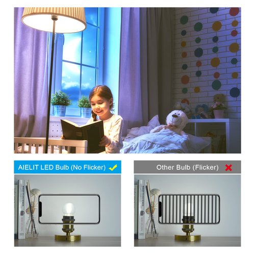 AIELIT LED 2W (25 Watt Equivalent) Light Bulbs, Bright White 5000K, Dimmable Energy Saving Globe Bulb, E26 Medium Screw Base LED Edison Bulb for Indoor Decoration, Table/Desk Lamp, Clear Glass, 4 Pcs