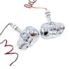PerfecTech Motorcycle 10mm Screw Skull Head LED Amber Turn Signal Indicator Light (Chrome)