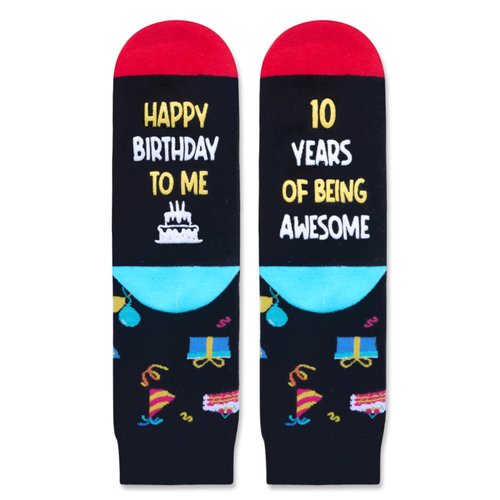 Zmart Gifts for 10 Year Olds 10th Birthday Gifts for Tween Girls Boys, Gifts for Boys Girls Age 10, Crazy Silly Funny Ten Year Old Socks for Kids