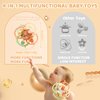 Orzbow Baby Sensory Teething Teether Toys, Infant Montessori Toys, Silicone Baby Rattle Balls Toys, Baby Chew Toys for 3-6-12-18 Months Sucking Needs, Teethers Relief, BPA Free, Brown