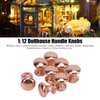 SPYMINNPOO 8Pcs 1:12 Scale Miniature Round Head Knobs, Metal Dollhouse Door Handle Knobs Furniture Knobs Accessories ( Bronze)