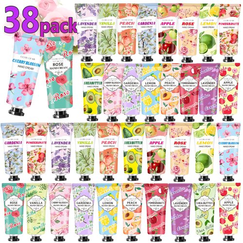 38 Pack Hand Cream Bulk Gifts,Christmas Gifts for Women,Stocking Stuffers for Adults,Appreciation Gifts Teacher Gifts,Travel Size Hand Lotion for Dry Cracked Hands,Bulk Small Gifts for Coworkers