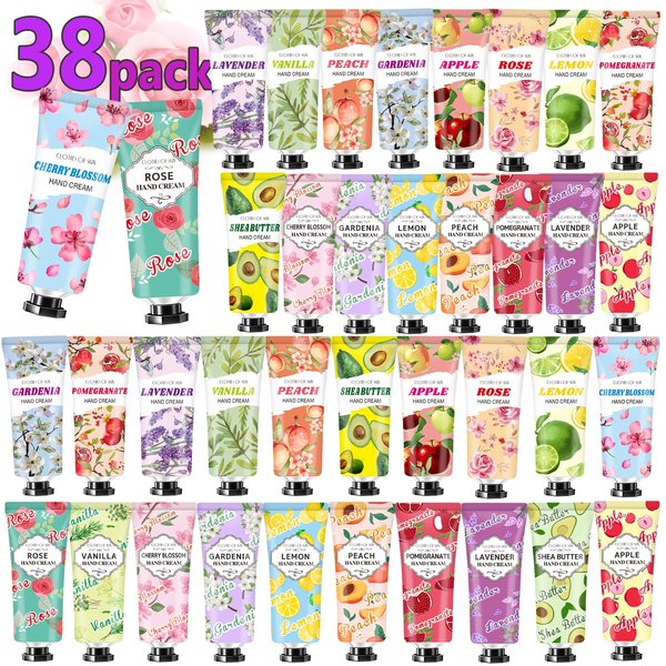 38 Pack Hand Cream Bulk Gifts,Christmas Gifts for Women,Stocking Stuffers for Adults,Appreciation Gifts Teacher Gifts,Travel Size Hand Lotion for Dry Cracked Hands,Bulk Small Gifts for Coworkers