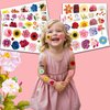 86 PCS 8 Sheet Spring Flower Temporary Tattoos Sticker Rose Daisy Sunflower Birthday Party Decorations Favors Supplies Gifts Boys Girls Baby Shower Cute Tattoo School Prize Reward Themed