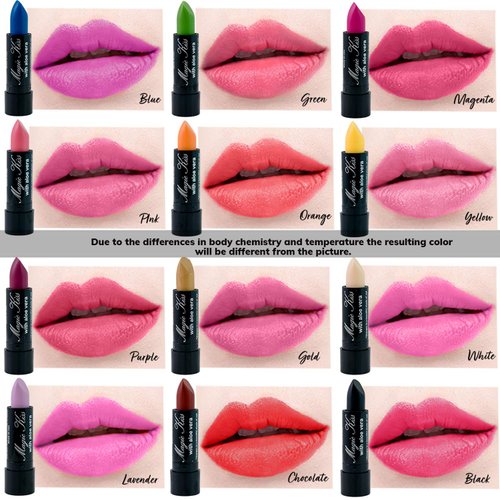 Magic Kiss Pack of 12 Color Changing Aloe Vera Lipstick set, MADE IN USA (Pink)