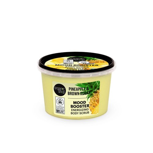 Organic Shop Pineapple & Brown Sugar Energizing & Exfoliating Body Scrub, 100% Vegan & Organic, Daily Exfoliant, Detox & Moisturizer, Body, Face, Hand & Foot, Intensive Care & Skin Toning. 250ml