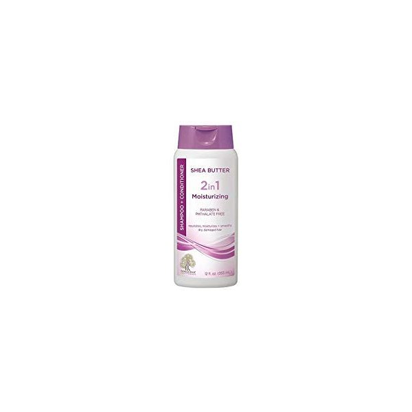 Madina Shea Butter 2 in 1 Moisturizing Shampoo & Conditioner, 12 oz