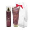 Bath & Body Works PINK SUEDE 2pc bundle – Mist & Body Cream Gift set with a Red Bow for Holiday & Gifts – Full Size