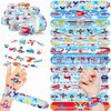 48PCS Airplane Party Favors 24PCS Tattoos 24PCS Slap Bracelets Wristbands Themed Birthdays Party Supplies Decorations Decor Pattern Girls Boys Gifts School Classroom Prize Carnival Christmas Reward