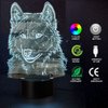 Idee Monto 3D Illusion Lamps Animal Langtou Shape LED Desk Table Night Light 7 Color Touch Lamp Kiddie Kids Children Family Home Office Childrenroom Theme Decoration (Langtou)