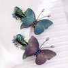 Haomye Butterfly Hair Clips Small Hairpins Embroidered Butterfly Hair Barrettes Boho Hair Accessories Wedding Edge Headpiece for Women 1PCS (Blue)