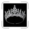 Vintage Wedding Crowns Arab Classic Dubai Cubic Zirconia Crown Bridal Hair Accessories Crystal Tiara Headband for Women (Silver C)