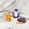 PixieCrush Stuffed Anmials - Penguin, Sloth, and Hedgehog - Soft Polyester Stuffed Animals Plush Toys - Kids' Adorable Plushie Toys - Ideal for Baby Showers and Easter Gifts - 1x4x6-Inch Each