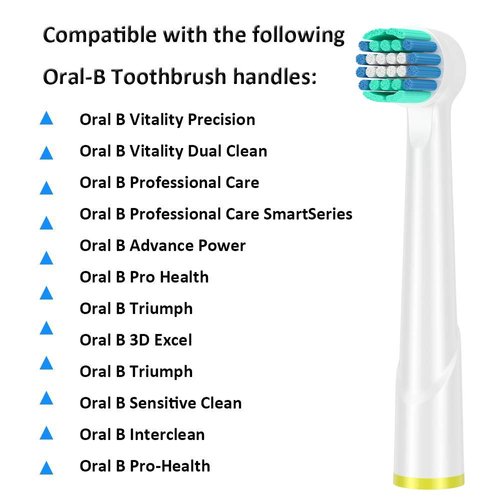 KHBD Replacement Brush Heads for Oral B, Pack of 8 Precision Clean, 8 Sensitive Clean Gum Care, Electric Toothbrush Replacement Toothbrush Heads for Oral-b Vitality - 16 Pack