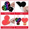 PARTYWIND 100 Pack Valentine's Day Scratch Paper Art for Kids, Magic Valentines Crafts for Classroom Exchange Games Activity, Valentines Decorations Ornaments for Party Supplies