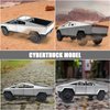 Cybertruck Model: 1/24 Diecast Metal Toy Trucks with Lights and Sounds, Mini Vehicles Toys for Boys, Ages 3 and Up (Silver)