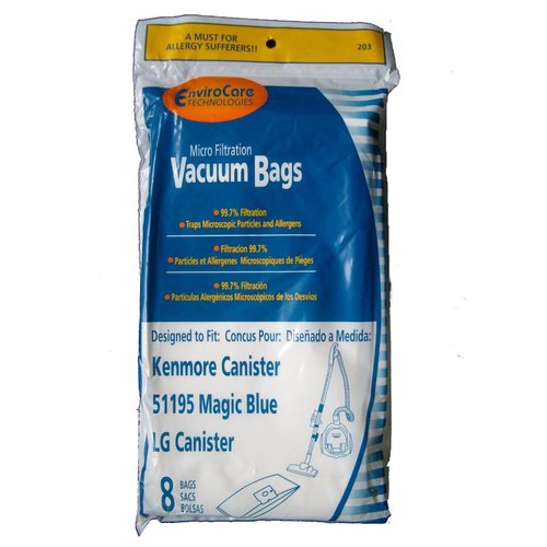 EnviroCare Replacement Vacuum Micro Filtration Vacuum Cleaner Dust Bags Designed to Fit Kenmore Type M 51195 Magic Blue Canisters 16 pack