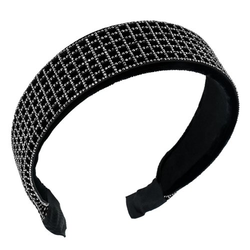 Amariver White Rhinestone Headbands Sparkly Glitter Hair Band for Women Fashion Crystal Thick Headband Wide Soft Head band Bling Jeweled Hair Hoops Stylish Hair Accessories for Women Girls