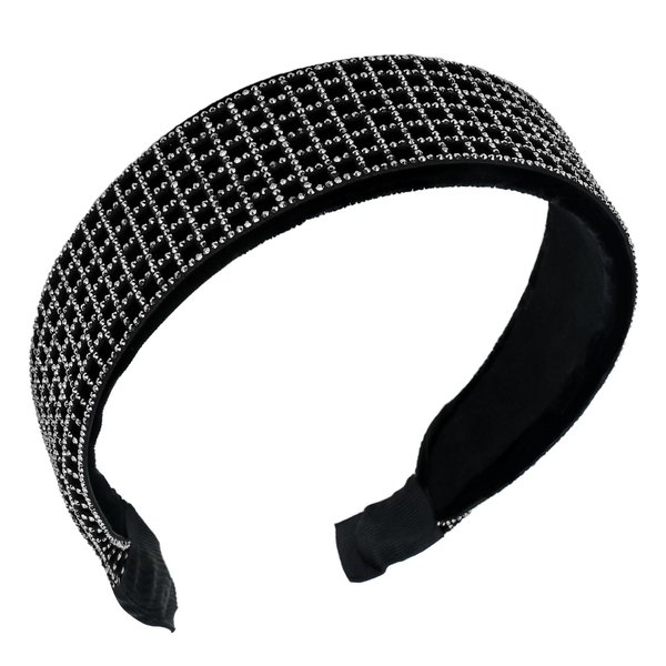 Amariver White Rhinestone Headbands Sparkly Glitter Hair Band for Women Fashion Crystal Thick Headband Wide Soft Head band Bling Jeweled Hair Hoops Stylish Hair Accessories for Women Girls