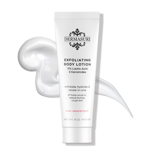 Dermasuri Exfoliating Body Lotion - Grapefruit KP Bump Eraser Body Scrub - Rough and Bumpy Skin Lotion -Moisturizer for Body - 4 Ounces