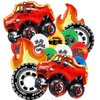 Monster Truck Theme Birthday Party Decorations Monster Truck Balloons Wheels Balloons Fire Balloons Happy Birthday Truck Shaped Balloons for Girls Boys Birthday Baby Shower Wedding Party Supplies