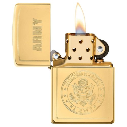 Custom Personalized Zippo High Polish Brass US Army Windproof Lighter Free Engraving #49314