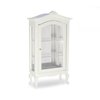 Miniature Furniture Display Shelf 1:12 Wooden Cabinet with Mirror & Three Shelves Bookshelf Dollhouse Display Stand Decoration Accessories Mini Diningroom Scene Ornaments