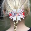 4th of July Hair Clips White Blue Red Bows Clips Grosgrain Hair Barrettes Independence Day Headwear Boutique Hairpin Hair Accessories Alligator Clips Supplies Party Decorations for Girls Kids 4PCS