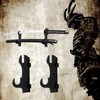 BYTOTU Katana Wall Holder-Katana Sword Wall Mount display-Sword display wall mount- Black Plexiglass - Katana holder wall mount-Sword display case-(Swords Not Included)