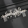 Crystal Bridal Rhinestone Leaves Hair Comb with Sparkly Hairpieces for Women - Silver Wedding Side Hair Accessories for Bride and Bridesmaid