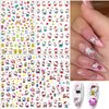 8 Sheets Cartoon Nail Stickers 3D Self-Adhesive Nail Decals Nail Art Supplies Designer Nail Stickers for Women Girls Nail Design Cute Cartoon Manicure Decoration Accessories