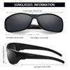 DEAFRAIN Polarized Sports Sunglasses for Men Women Fishing Driving Cycling Running Baseball Golf Black Glasses UV Protection
