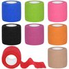 Tindobewan 8 Rolls Cohesive Bandage 2” x 5 Yards Self Adherent Bandage Wrap Breathable Vet Tape Elastic Adhesive Bandage for Sports, Wrist, Ankle, Tattoo Wraps(Rainbow Colors)